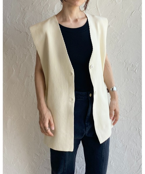 She's Closet(シーズクローゼット)の「ニットジレベスト&ストレートロングスカートセットアップ(セットアップ・レディース・ブラック/アイボリー・FREE)」の13枚目の写真