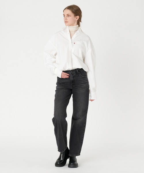 LEVI’S バギーデニム 黒パッチ ワイドフレアデニム Levi's（リーバイス）の「Levi's/リーバイス バギーフレアデニム
