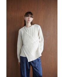 CLANE | ASYMMETRY CABLE KNIT TOPS(ニット/セーター)