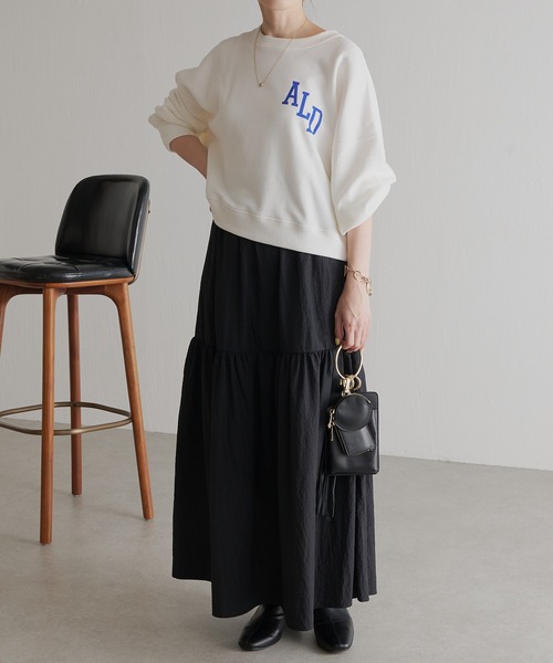COLLAGE GALLARDAGALANTE（コラージュガリャルダガランテ）の「ALDロゴスウェット/手洗い可（スウェット・レディース・オフホワイト/ライトグレー・FREE）」の13枚目の写真