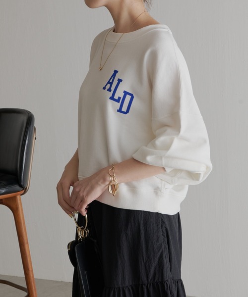 COLLAGE GALLARDAGALANTE（コラージュガリャルダガランテ）の「ALDロゴスウェット/手洗い可（スウェット・レディース・オフホワイト/ライトグレー・FREE）」の17枚目の写真