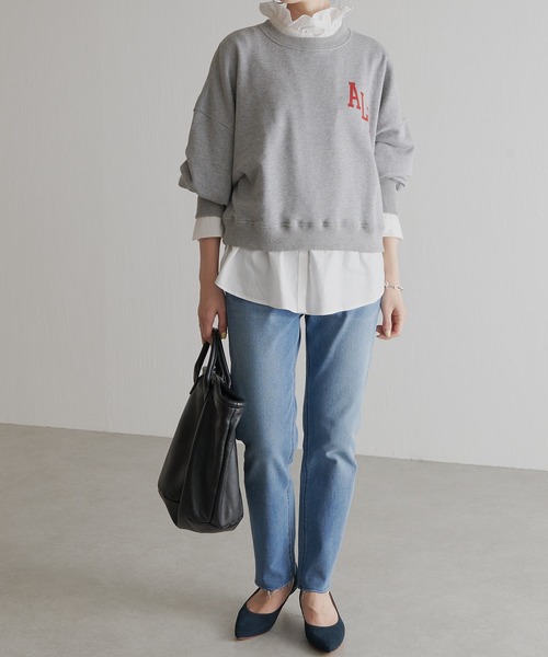 COLLAGE GALLARDAGALANTE（コラージュガリャルダガランテ）の「ALDロゴスウェット/手洗い可（スウェット・レディース・オフホワイト/ライトグレー・FREE）」の9枚目の写真