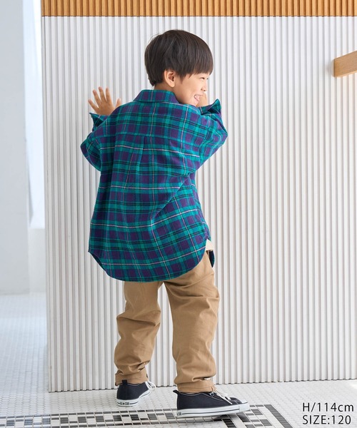 ROPE' PICNIC(ロペピクニック)の「【KIDS】リンクコーデ/チェックネルシャツ(シャツ/ブラウス・キッズ・グリーン/オレンジ・110/120/130/140/150)」の14枚目の写真