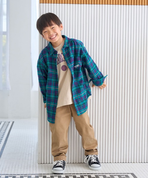 ROPE' PICNIC(ロペピクニック)の「【KIDS】リンクコーデ/チェックネルシャツ(シャツ/ブラウス・キッズ・グリーン/オレンジ・110/120/130/140/150)」の15枚目の写真