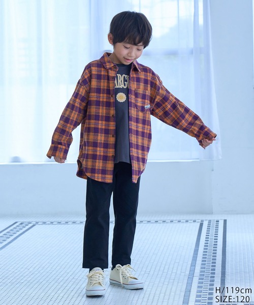ROPE' PICNIC(ロペピクニック)の「【KIDS】リンクコーデ/チェックネルシャツ(シャツ/ブラウス・キッズ・グリーン/オレンジ・110/120/130/140/150)」の16枚目の写真