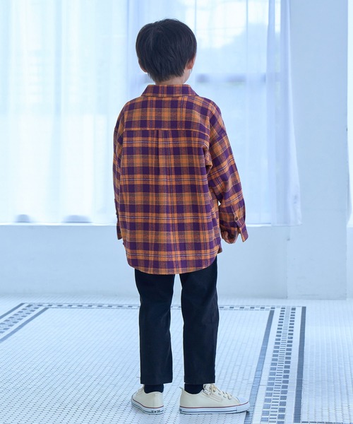 ROPE' PICNIC(ロペピクニック)の「【KIDS】リンクコーデ/チェックネルシャツ(シャツ/ブラウス・キッズ・グリーン/オレンジ・110/120/130/140/150)」の18枚目の写真