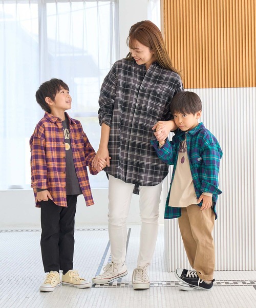 ROPE' PICNIC(ロペピクニック)の「【KIDS】リンクコーデ/チェックネルシャツ(シャツ/ブラウス・キッズ・グリーン/オレンジ・110/120/130/140/150)」の20枚目の写真