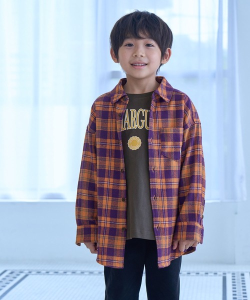 ROPE' PICNIC(ロペピクニック)の「【KIDS】リンクコーデ/チェックネルシャツ(シャツ/ブラウス・キッズ・グリーン/オレンジ・110/120/130/140/150)」の22枚目の写真