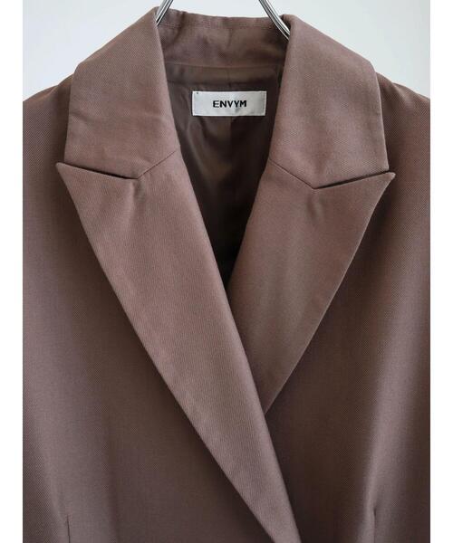 ENVYM（アンビー）の「ENVYM.ダブルブレストジャケット（テーラードジャケット・レディース・ブラウン/チェック/ブラック・FREE）」の10枚目の写真