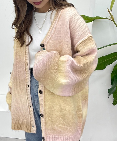 apres jour mignon（アプレジュールミニョン）の「グラデーションカーディガン【ZOZOTOWN限定アイテム】（カーディガン/ボレロ・レディース・ブルー系その他/グリーン系その他/ベージュ系その他/ブラック系その他・フリー/X-LARGE）」の13枚目の写真