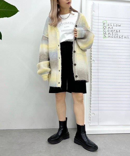 apres jour mignon（アプレジュールミニョン）の「グラデーションカーディガン【ZOZOTOWN限定アイテム】（カーディガン/ボレロ・レディース・ブルー系その他/グリーン系その他/ベージュ系その他/ブラック系その他・フリー/X-LARGE）」の19枚目の写真