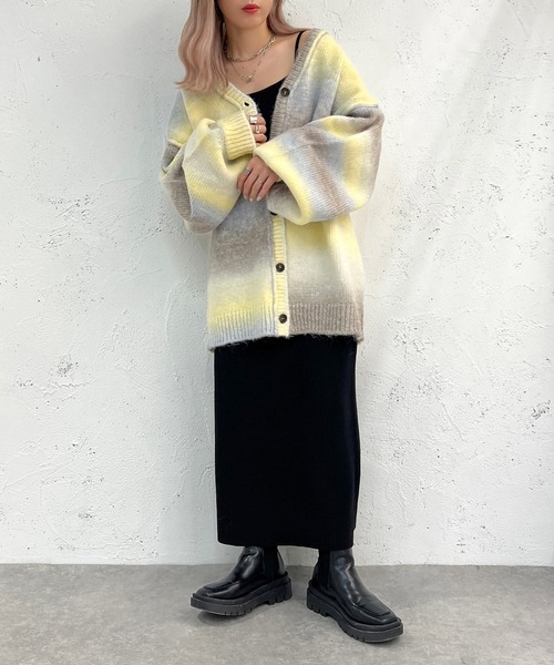 【セール 登場から人気沸騰】 APUWEISER✨️カーディガンワンピース【M】シアー✨️女っぽ トップス