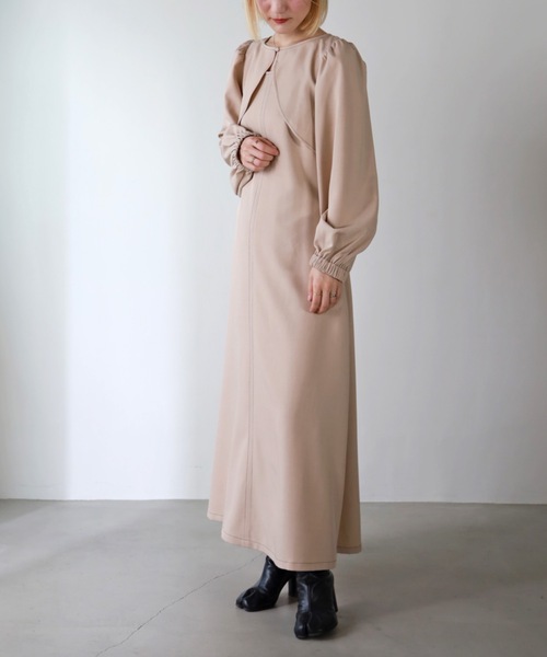 UNFIELD(アンフィールド)の「【UNFIELD】長袖ボレロ+キャミワンピースセット(ワンピース・レディース・ブラック/ベージュ・FREE)」の20枚目の写真