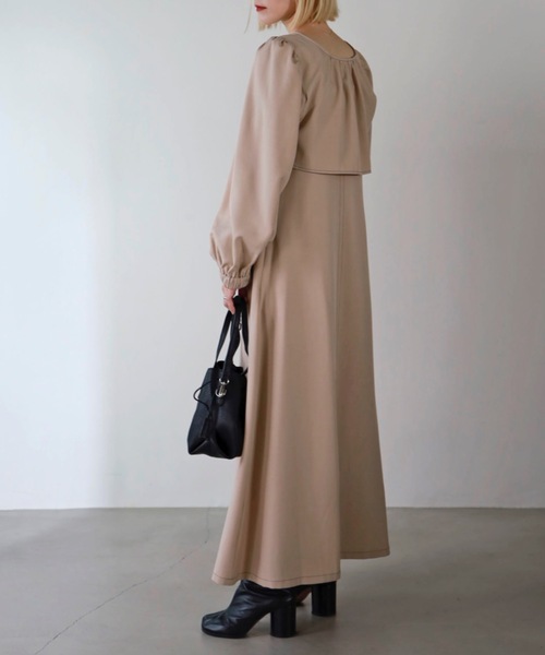 UNFIELD(アンフィールド)の「【UNFIELD】長袖ボレロ+キャミワンピースセット(ワンピース・レディース・ブラック/ベージュ・FREE)」の13枚目の写真