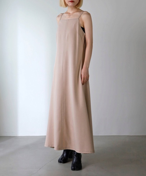 UNFIELD(アンフィールド)の「【UNFIELD】長袖ボレロ+キャミワンピースセット(ワンピース・レディース・ブラック/ベージュ・FREE)」の6枚目の写真