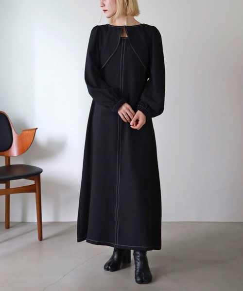 UNFIELD(アンフィールド)の「【UNFIELD】長袖ボレロ+キャミワンピースセット(ワンピース・レディース・ブラック/ベージュ・FREE)」の11枚目の写真