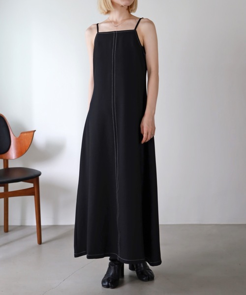 UNFIELD(アンフィールド)の「【UNFIELD】長袖ボレロ+キャミワンピースセット(ワンピース・レディース・ブラック/ベージュ・FREE)」の4枚目の写真