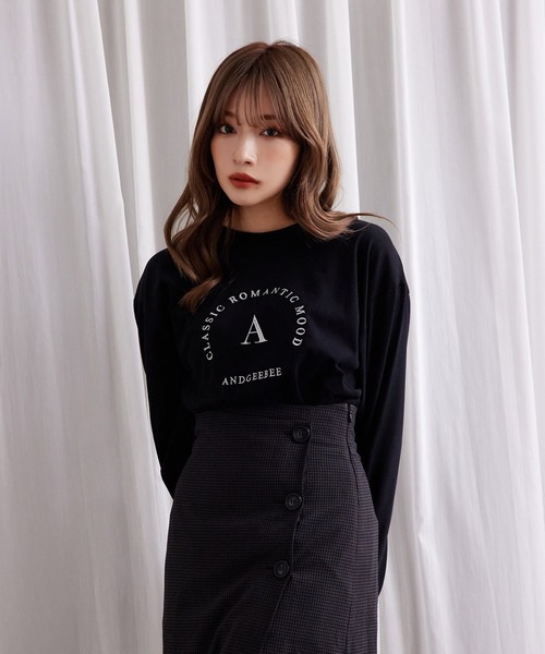 ANDGEEBEE（アンジービー）の「UNISEX アーチロゴロンT（Tシャツ/カットソー・レディース・ブルー/ブラック・X-LARGE）」の14枚目の写真