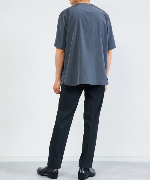 KIIT（キート）の「KIIT キート / PULLOVER HENLY NECK T-SHIRT プルオーバー ヘンリーネックプルオーバー半袖シャツ / KIO-T99-200（Tシャツ/カットソー・メンズ・レッド/アイボリー/チャコールグレー・1/2/3）」の6枚目の写真