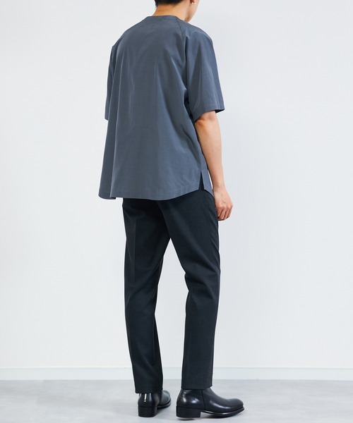 KIIT（キート）の「KIIT キート / PULLOVER HENLY NECK T-SHIRT プルオーバー ヘンリーネックプルオーバー半袖シャツ / KIO-T99-200（Tシャツ/カットソー・メンズ・レッド/アイボリー/チャコールグレー・1/2/3）」の5枚目の写真