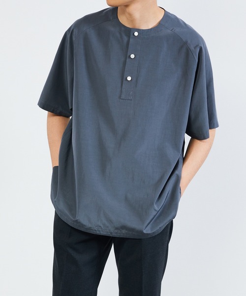 KIIT（キート）の「KIIT キート / PULLOVER HENLY NECK T-SHIRT プルオーバー ヘンリーネックプルオーバー半袖シャツ / KIO-T99-200（Tシャツ/カットソー・メンズ・レッド/アイボリー/チャコールグレー・1/2/3）」の20枚目の写真