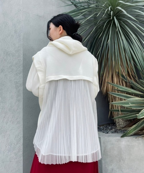 AULA AILA（アウラアイラ）の「AULA AILA/アウラアイラ/別注NEWバックチュールフーディー（パーカー・レディース・ホワイト/ブラック・0）」の13枚目の写真