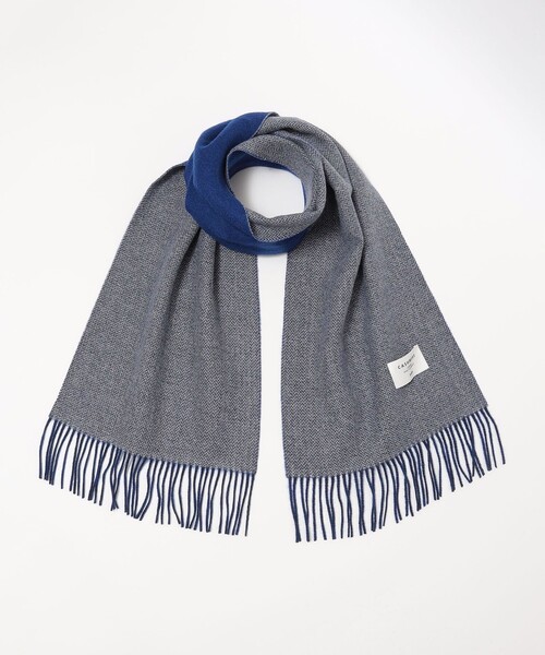 SHIPS（シップス）の「SHIPS: カシミヤ ダブルフェイス ジャカード ヘリンボーン マフラー（マフラー・メンズ・ネイビー/ブラウン/カーキ/ダークグレー・ONE SIZE）」の13枚目の写真
