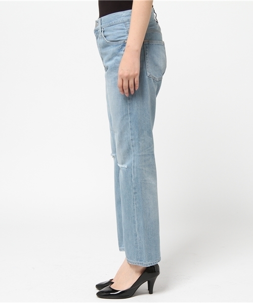 FRAMeWORK（フレームワーク）の「ダメージデニム 5P　パンツ。（その他パンツ・レディース・ホワイト/サックスブルー・38/36/40）」の4枚目の写真