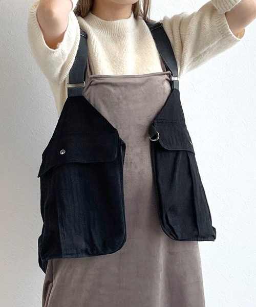 w closet(ダブルクローゼット)の「フィッシングベスト(ベスト・レディース・ブラック/カーキ・FREE)」の2枚目の写真