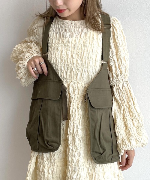 w closet(ダブルクローゼット)の「フィッシングベスト(ベスト・レディース・ブラック/カーキ・FREE)」の8枚目の写真