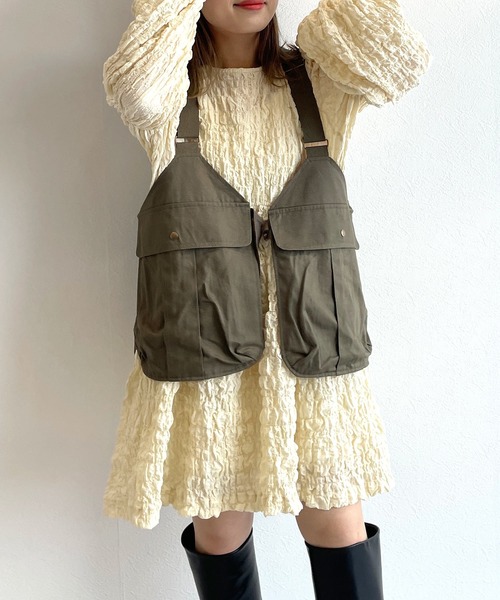 w closet(ダブルクローゼット)の「フィッシングベスト(ベスト・レディース・ブラック/カーキ・FREE)」の13枚目の写真