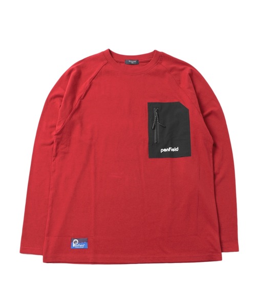 PEN FIELD(ペンフィールド)の「【Penfield】ジップポケットラグランTシャツ(Tシャツ/カットソー・キッズ・レッド/グリーン/ネイビー・140cm/150cm/160cm/170cm)」の4枚目の写真