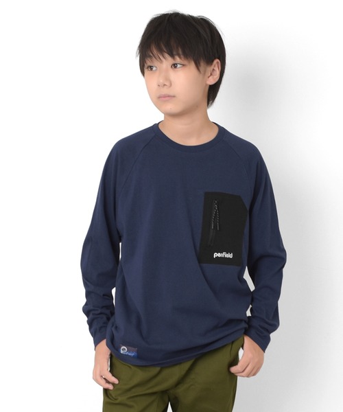 PEN FIELD(ペンフィールド)の「【Penfield】ジップポケットラグランTシャツ(Tシャツ/カットソー・キッズ・レッド/グリーン/ネイビー・140cm/150cm/160cm/170cm)」の17枚目の写真