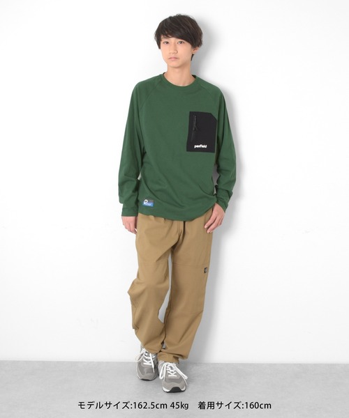 PEN FIELD(ペンフィールド)の「【Penfield】ジップポケットラグランTシャツ(Tシャツ/カットソー・キッズ・レッド/グリーン/ネイビー・140cm/150cm/160cm/170cm)」の11枚目の写真