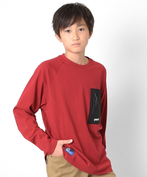 PEN FIELD(ペンフィールド)の「【Penfield】ジップポケットラグランTシャツ(Tシャツ/カットソー・キッズ・レッド/グリーン/ネイビー・140cm/150cm/160cm/170cm)」の19枚目の写真