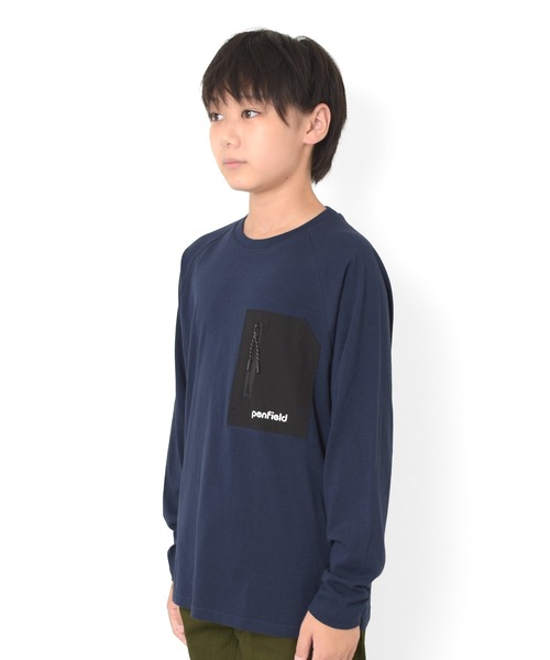 PEN FIELD(ペンフィールド)の「【Penfield】ジップポケットラグランTシャツ(Tシャツ/カットソー・キッズ・レッド/グリーン/ネイビー・140cm/150cm/160cm/170cm)」の14枚目の写真
