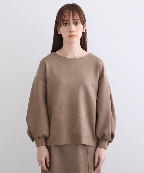 INDIVI（インディヴィ）の「【SETUP可能】スエードライク 袖コンシャストップス（Tシャツ/カットソー・レディース・ナチュラル/キャメル/ライトパープル・05/12/13/15 /34/38）」の5枚目の写真