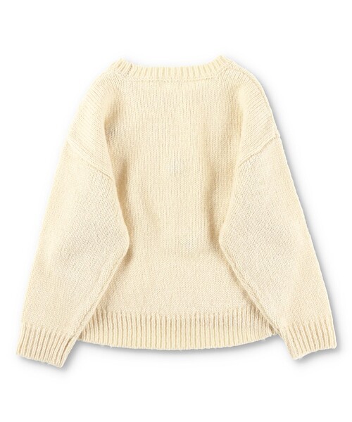 BRANSHES（ブランシェス）の「ボンテン付きニット（ニット/セーター・キッズ・ピンクベージュ/アイボリー・M/L/XL）」の9枚目の写真