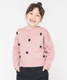 ボンテン付きニット