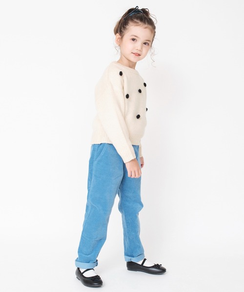 BRANSHES（ブランシェス）の「ボンテン付きニット（ニット/セーター・キッズ・ピンクベージュ/アイボリー・M/L/XL）」の5枚目の写真