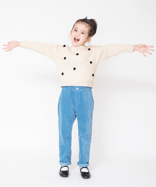 BRANSHES（ブランシェス）の「ボンテン付きニット（ニット/セーター・キッズ・ピンクベージュ/アイボリー・M/L/XL）」の3枚目の写真