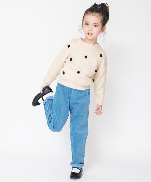 BRANSHES（ブランシェス）の「ボンテン付きニット（ニット/セーター・キッズ・ピンクベージュ/アイボリー・M/L/XL）」の4枚目の写真