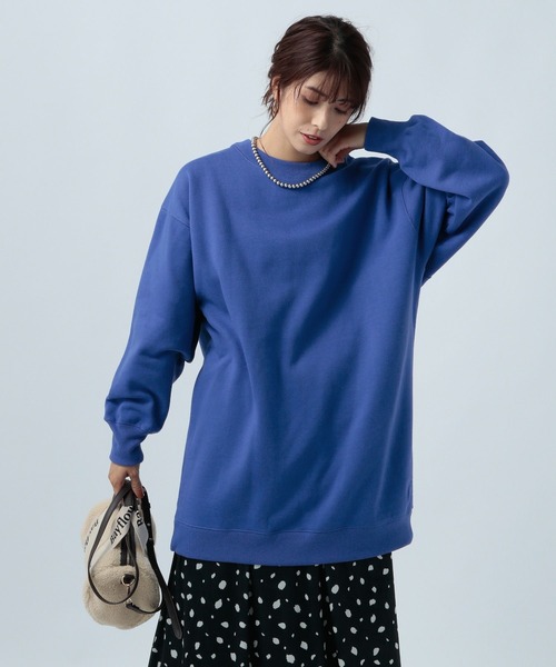BAYFLOW(ベイフロー)の「BIG裏起毛チュニック(スウェット・レディース・ブルー/オフホワイト/ブラック/モカ・FREE)」の22枚目の写真