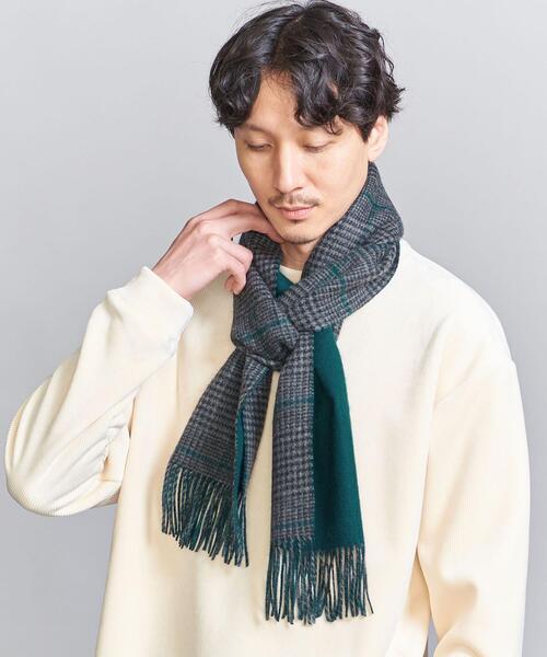 BEAUTY&YOUTH UNITED ARROWS（ビューティーアンドユースユナイテッドアローズ）の「カシミヤ ダブルフェイス チェック マフラー（マフラー・メンズ・オフホワイト/グレー/ダークグレー・FREE）」の8枚目の写真