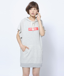 MILKFED. | BIG SWEAT HOODIE BAR (スウェットワンピース/ロゴ/バー)(チュニック)