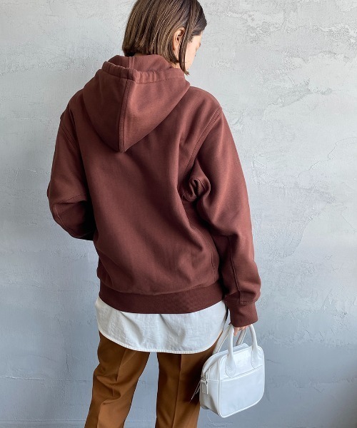 Carhartt WIP（カーハートダブリューアイピー）の「[carhartt WIP/カーハートダブリューアイピー] AMERICAN SCRIPT ワンポイントロゴ刺繍スウェットパーカー（パーカー・レディース・ブラック/ライトグレー/ダークグリーン/ブラウン/ホワイト・XS/S/M/L/XL）」の19枚目の写真