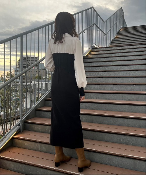 TORTE（トルテ）の「ブラウスドッキングワンピース（ワンピース・レディース・ブラック/ライトグリーン/ピンク・FREE）」の4枚目の写真