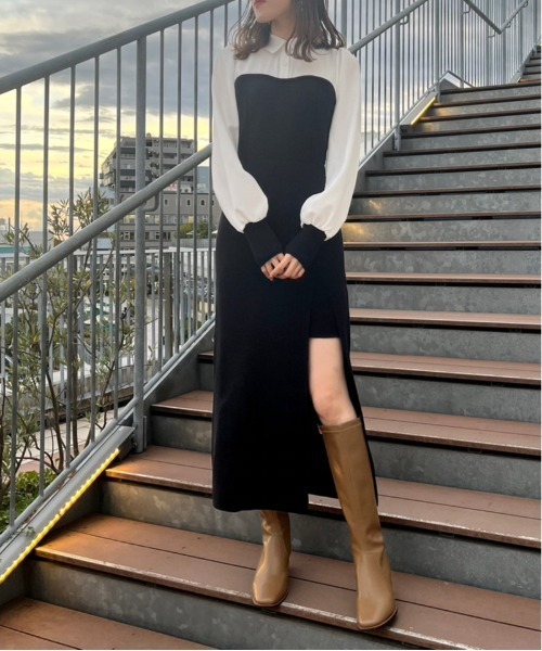 TORTE（トルテ）の「ブラウスドッキングワンピース（ワンピース・レディース・ブラック/ライトグリーン/ピンク・FREE）」の8枚目の写真