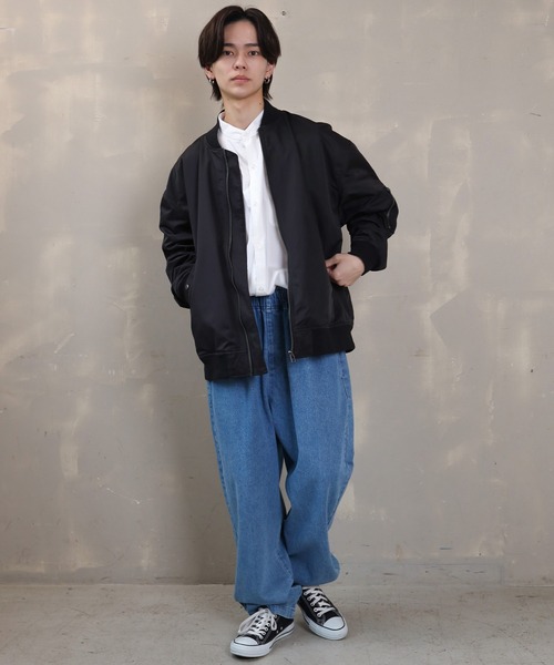 SPINNS（スピンズ）の「【ビックシルエット】ナイロン MA-1 ブルゾン（MA-1・メンズ・ブラック/グレー/カーキ・ONESIZE）」の7枚目の写真