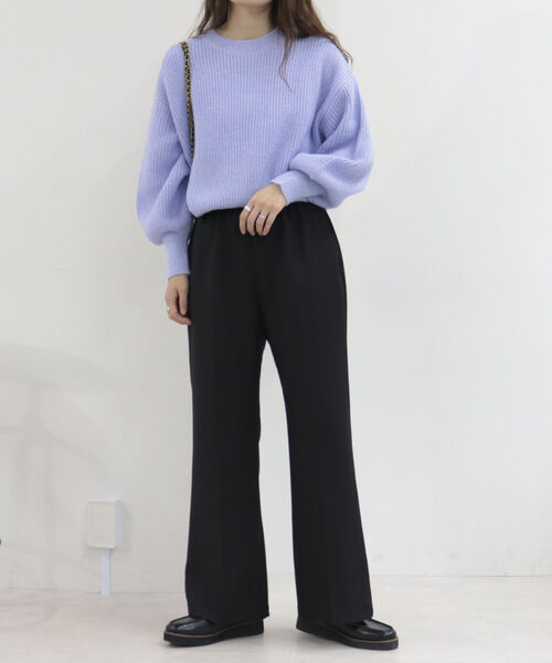 fredy emue（フレディエミュ）の「ストライプイージースラックスパンツ（その他パンツ・レディース・ブラック/チャコールグレー/ライトグレー・36/38）」の5枚目の写真